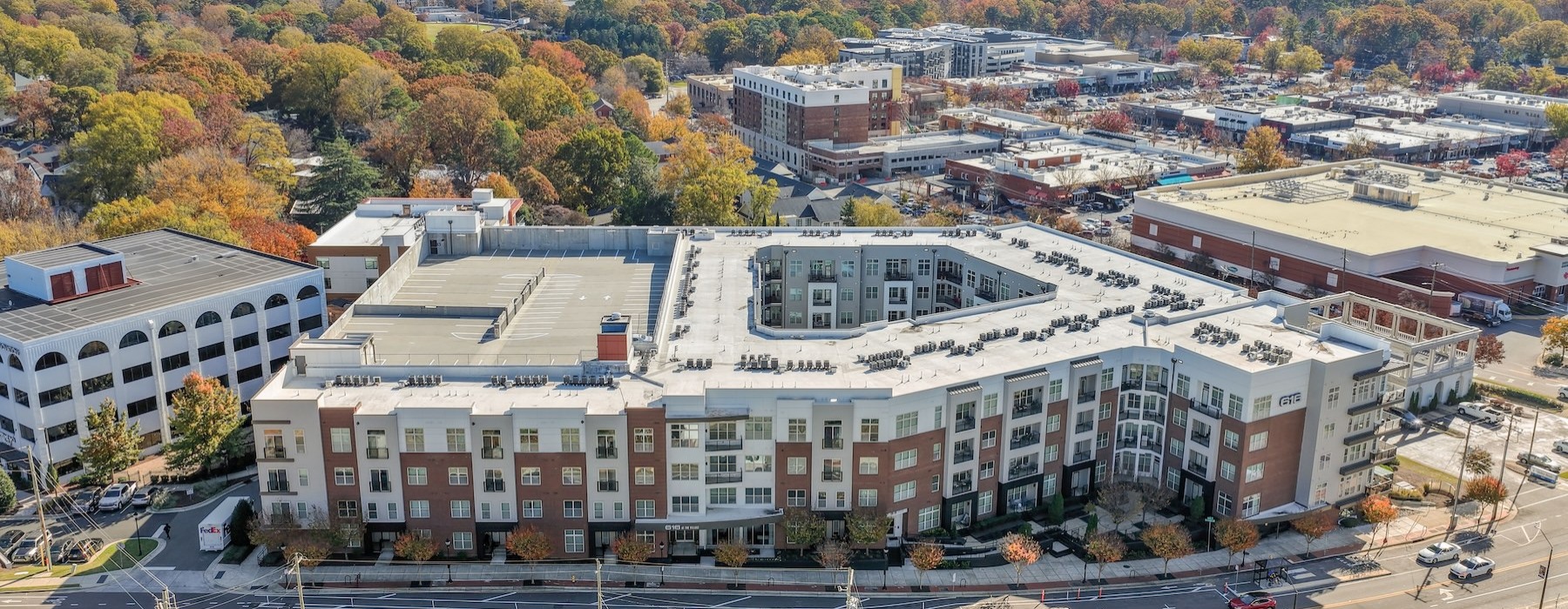 an aerial view of a city